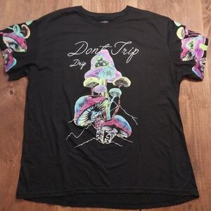 Fresh Laundry Don't Trip Black Graphic T-Shirt